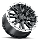 17x9 Raceline 956BS Black and Silver Lip 8x165.1 8x6.5 ET-12 Wheel Rim