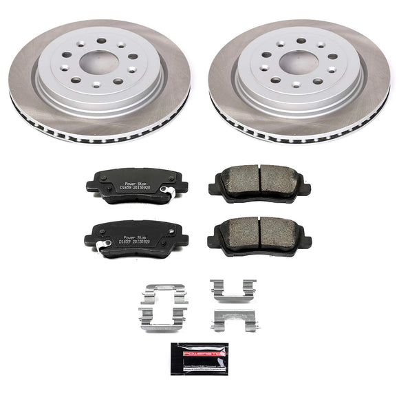 PowerStop Semi-Coated Rotor and Low-Dust Ceramic Brake Pad Kit