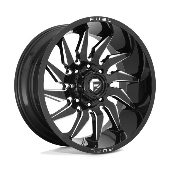 22X12 Fuel D744 Saber Gloss Black Milled 8X180 ET-44 wheel/rim