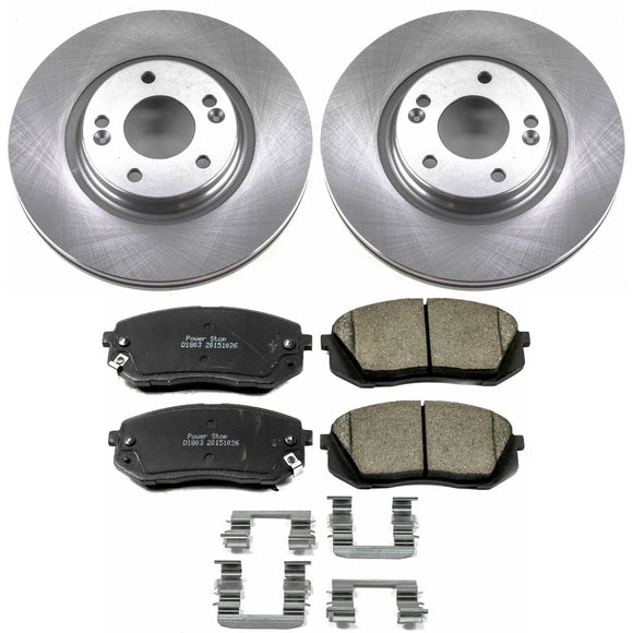 PowerStop OE Stock Replacement Low-Dust Ceramic Brake Pad and Rotor Kit