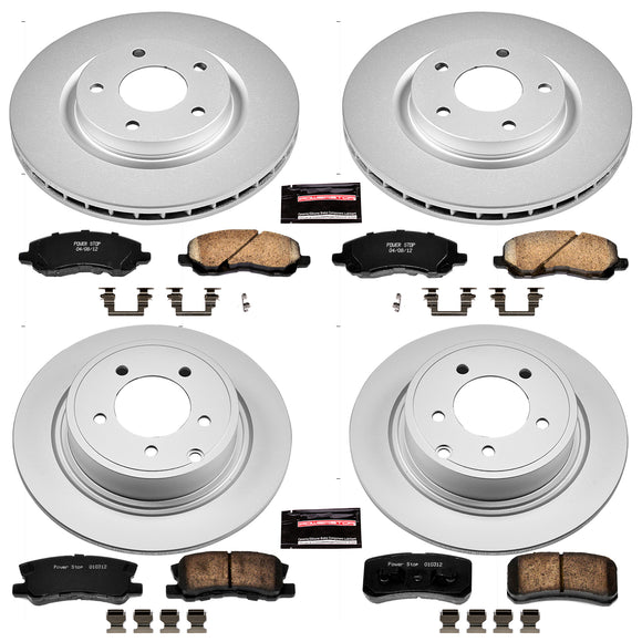 PowerStop Genuine Geomet Coated Rotor and Low-Dust Ceramic Brake Pad Kit