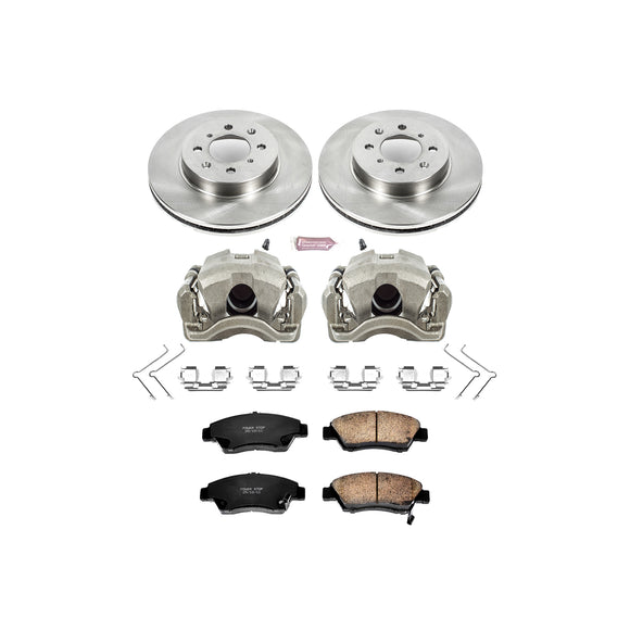 PowerStop OE Stock Replacement Low-Dust Ceramic Brake Pad, Rotor and Caliper Kit