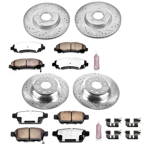 PowerStop Z36 Carbon-Fiber Ceramic Brake Pad with Drilled and Slotted Rotor Kit