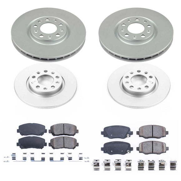 PowerStop Genuine Geomet Coated Rotor and Low-Dust Ceramic Brake Pad Kit