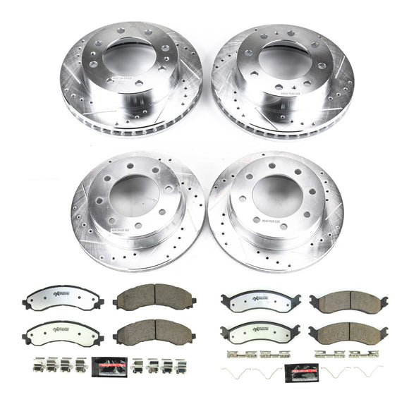 PowerStop Z36 Carbon-Fiber Ceramic Brake Pad with Drilled and Slotted Rotor Kit