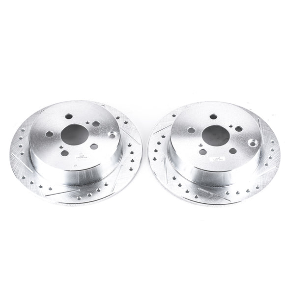 PowerStop Evolution Drilled Slotted Rotors Pair Rear For Toyota Celica