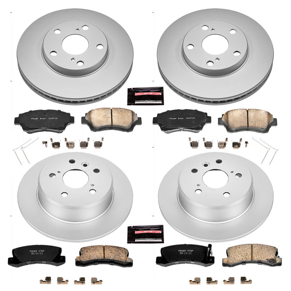 PowerStop Genuine Geomet Coated Rotor and Low-Dust Ceramic Brake Pad Kit