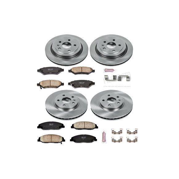 PowerStop OE Stock Replacement Low-Dust Ceramic Brake Pad and Rotor Kit