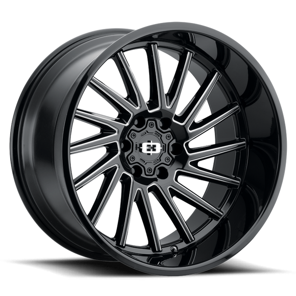 22X10 Vision Rapier Gloss Black Milled Spoke 8x165.1 8x6.5 ET-19 Wheel Rim