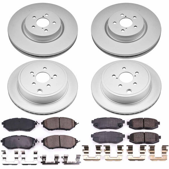 PowerStop Genuine Geomet Coated Rotor and Low-Dust Ceramic Brake Pad Kit