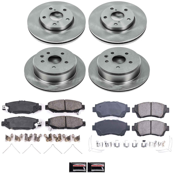 PowerStop OE Stock Replacement Low-Dust Ceramic Brake Pad and Rotor Kit