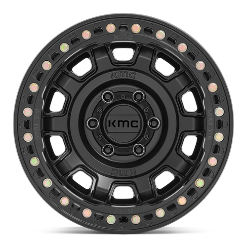 17x9 KMC KM236 Tank Beadlock Satin Black 8x165.1 ET-38 CB125.1 Wheel Rim