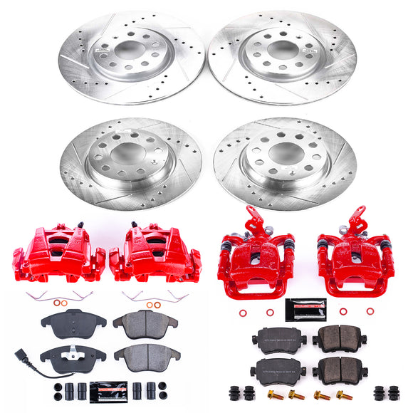 PowerStop Z23 Daily Driver Carbon-Fiber Ceramic Pads Drilled & Slotted Rotor & C