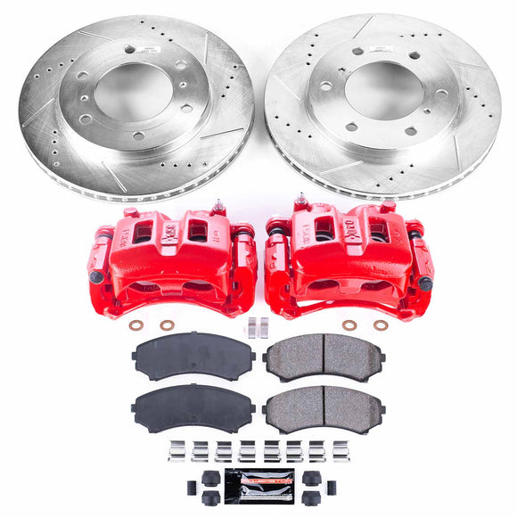 PowerStop Z23 Daily Driver Carbon-Fiber Ceramic Pads Drilled & Slotted Rotor & C