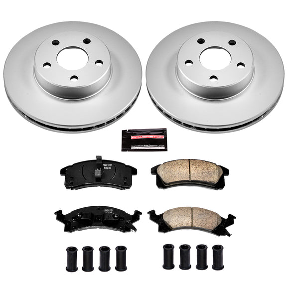 PowerStop Genuine Geomet Coated Rotor and Low-Dust Ceramic Brake Pad Kit