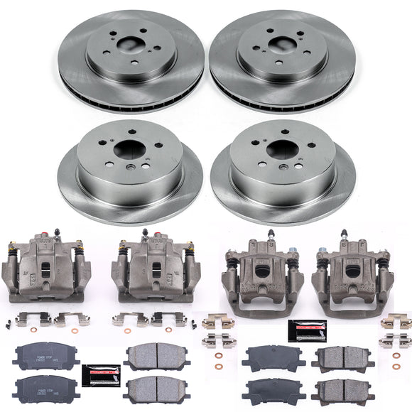 PowerStop OE Stock Replacement Low-Dust Ceramic Brake Pad, Rotor and Caliper Kit