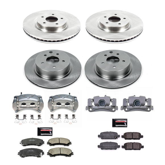 PowerStop OE Stock Replacement Low-Dust Ceramic Brake Pad, Rotor and Caliper Kit