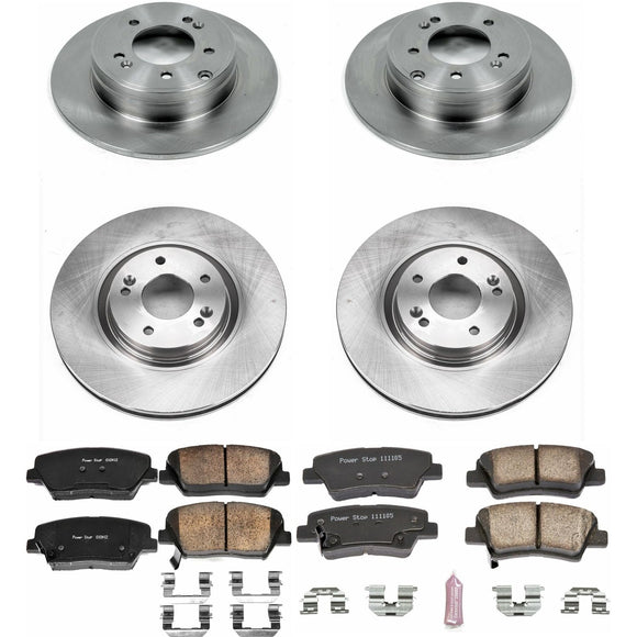PowerStop OE Stock Replacement Low-Dust Ceramic Brake Pad and Rotor Kit