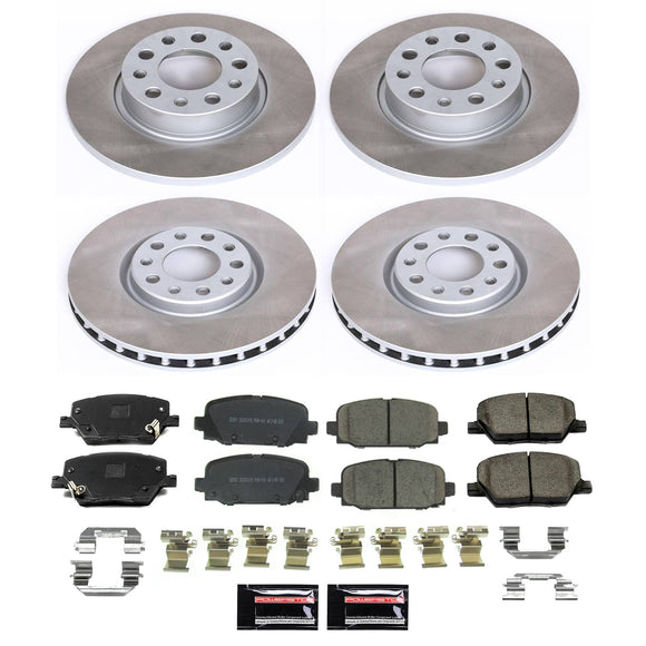 PowerStop Semi-Coated Rotor and Low-Dust Ceramic Brake Pad Kit