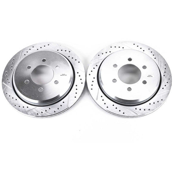 PowerStop Evolution Drilled Slotted Rotors Pair Rear For Ford Expedition