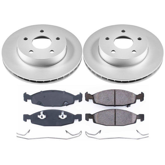 PowerStop Genuine Geomet Coated Rotor and Low-Dust Ceramic Brake Pad Kit