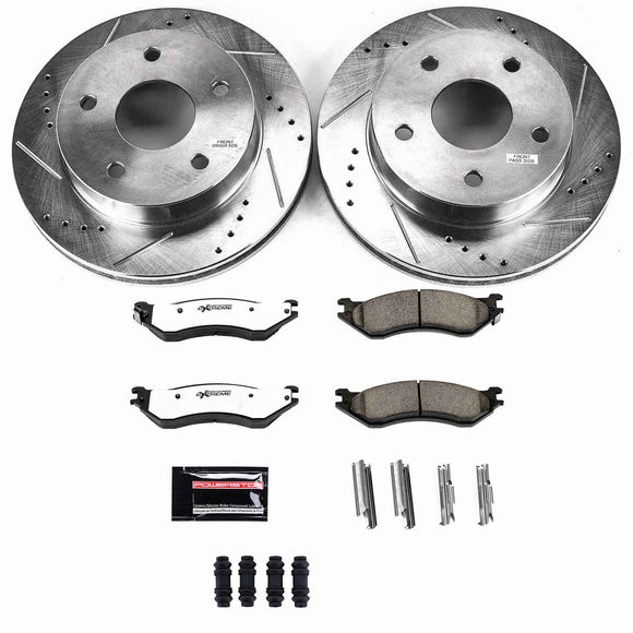 PowerStop Z36 Carbon-Fiber Ceramic Brake Pad with Drilled and Slotted Rotor Kit