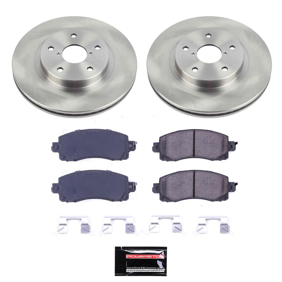PowerStop Semi-Coated Rotor and Low-Dust Ceramic Brake Pad Kit