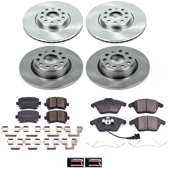 PowerStop OE Stock Replacement Low-Dust Ceramic Brake Pad and Rotor Kit