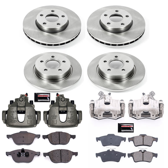 PowerStop OE Stock Replacement Low-Dust Ceramic Brake Pad, Rotor and Caliper Kit