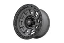 15x8 Rough Country 85 Series Gunmetal Gray Wheel 5x4.5 ET-19 CB