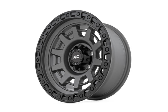 15x8 Rough Country 85 Series Gunmetal Gray Wheel 5x4.5 ET-19 CB