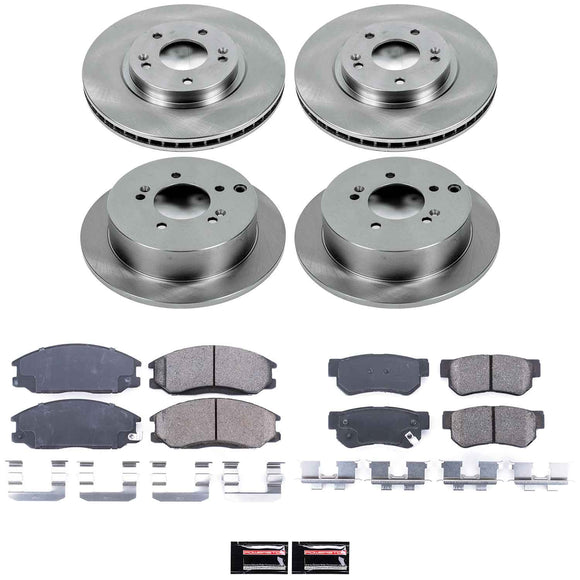 PowerStop OE Stock Replacement Low-Dust Ceramic Brake Pad and Rotor Kit