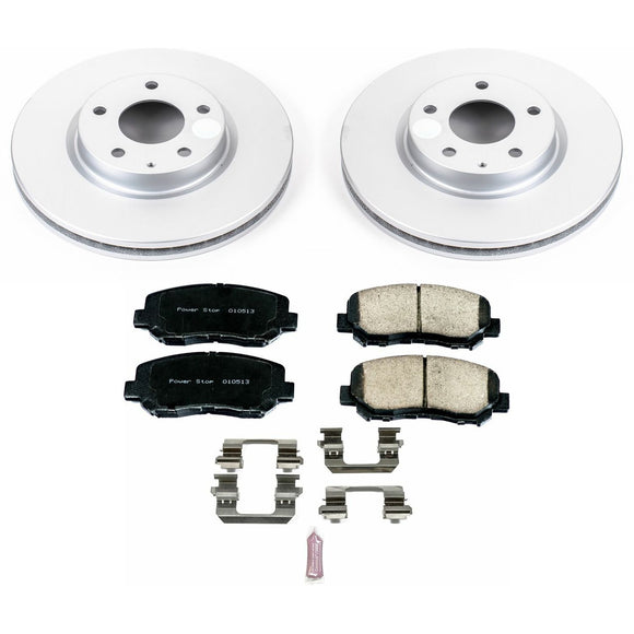 PowerStop Genuine Geomet Coated Rotor and Low-Dust Ceramic Brake Pad Kit