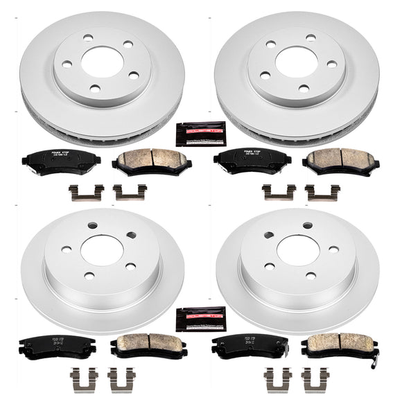 PowerStop Genuine Geomet Coated Rotor and Low-Dust Ceramic Brake Pad Kit