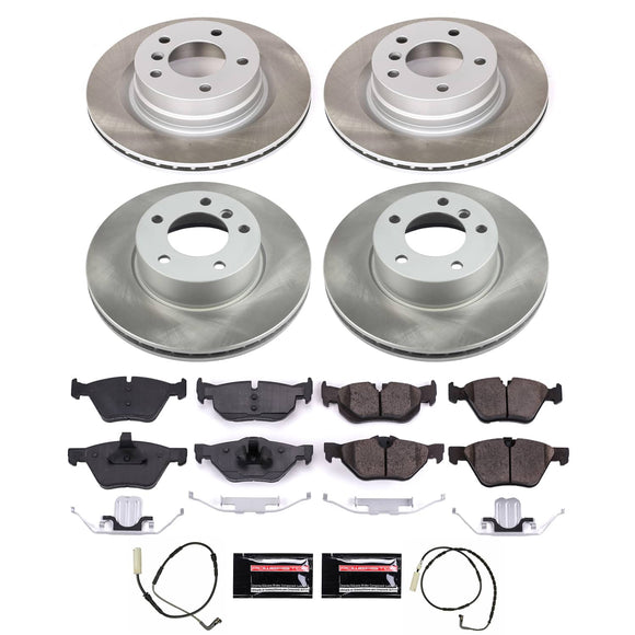 PowerStop Semi-Coated Rotor and Low-Dust Ceramic Brake Pad Kit