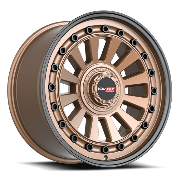18x9 Vortek VRD-702 Radar Matte Bronze With Black Bolts And Lip 5x127 ET0 CB78.1 Wheel Rim