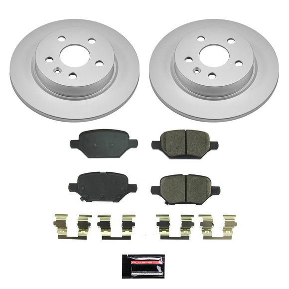 PowerStop Genuine Geomet Coated Rotor and Low-Dust Ceramic Brake Pad Kit