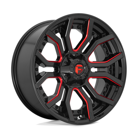 24X12 Fuel D712 RAGE Gloss Black Red Tinted Clear 8X170 ET-44 wheel/rim