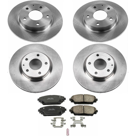 PowerStop OE Stock Replacement Low-Dust Ceramic Brake Pad and Rotor Kit
