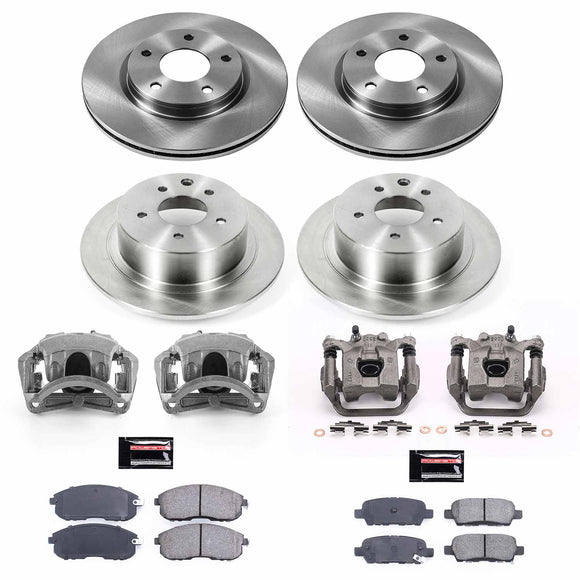 PowerStop OE Stock Replacement Low-Dust Ceramic Brake Pad, Rotor and Caliper Kit