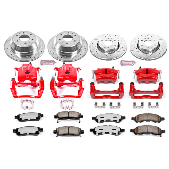 PowerStop Z36 Truck and SUV Ceramic Brake Pad, Drilled & Slotted Rotor, and Cali