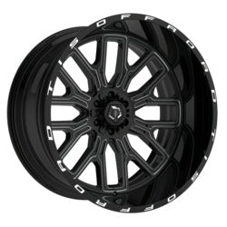 22x12 TIS 560BM Gloss Black 5x127 5x139.7 5x5 5x5.5 ET-44 Wheel Rim