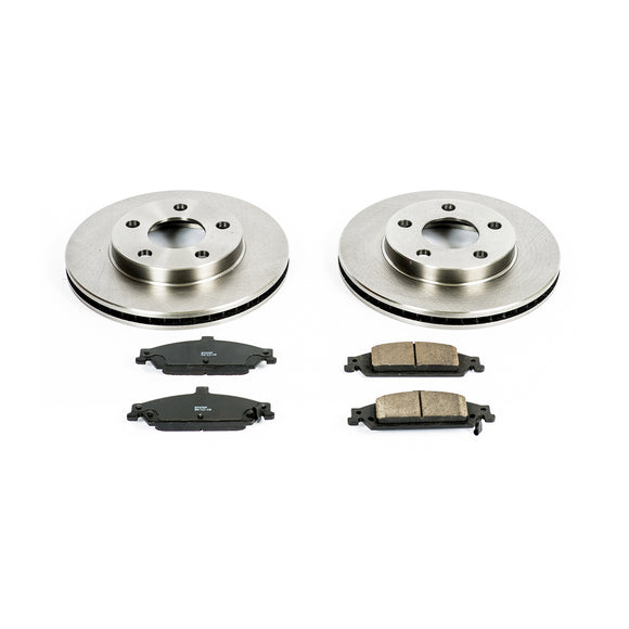 PowerStop OE Stock Replacement Low-Dust Ceramic Brake Pad and Rotor Kit
