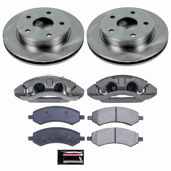 PowerStop OE Stock Replacement Low-Dust Ceramic Brake Pad, Rotor and Caliper Kit
