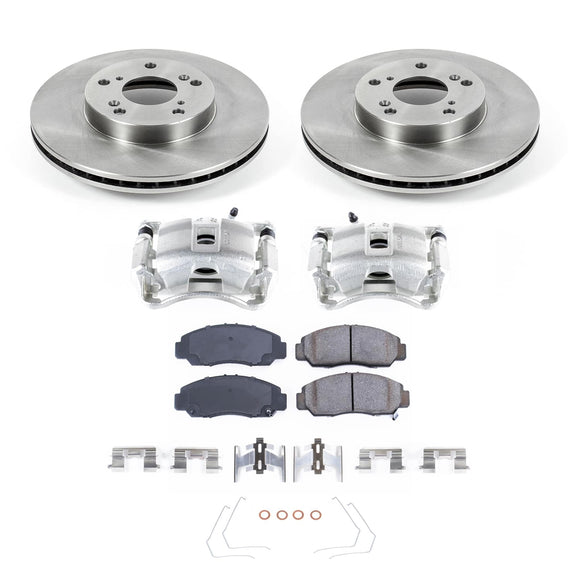 PowerStop OE Stock Replacement Low-Dust Ceramic Brake Pad, Rotor and Caliper Kit