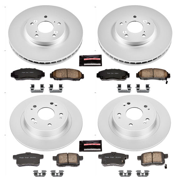 PowerStop Genuine Geomet Coated Rotor and Low-Dust Ceramic Brake Pad Kit