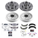 PowerStop Z36 Ceramic Brake Pads with Drilled Slotted Rotors and Drum Shoe Kit