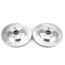 PowerStop Evolution Drilled Slotted Rotors Pair Front For Toyota Camry