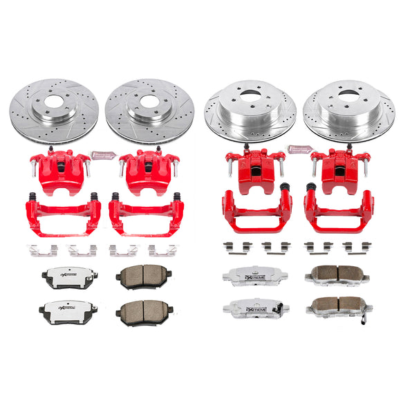 PowerStop Z26 Street Performance Ceramic Brake Pad, Drilled Slotted Rotor, and C