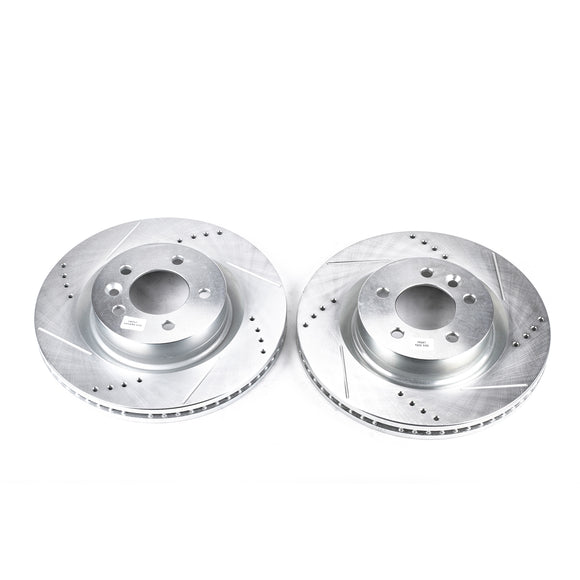 PowerStop Evolution Drilled Slotted Rotors Pair Front For LRover LR3